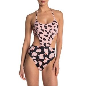 Bikini Lab Pink Black Leopard Monokini